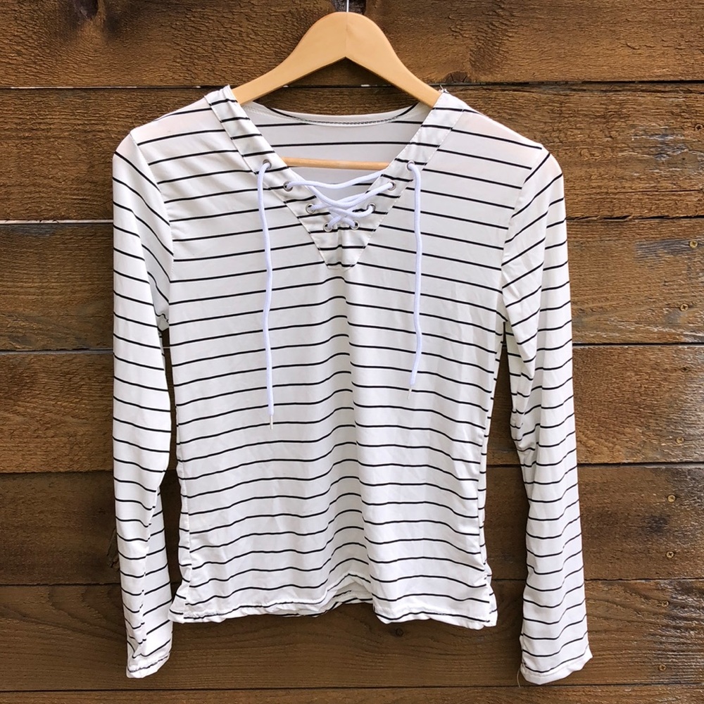 Ealey long sleeved striped top